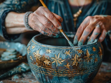 Роспись овала и шкатулки «Ванна»